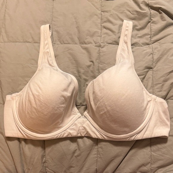 Thirdlove 24/7 Cream Cotton Plunge Bra 38C - Picture 1 of 4